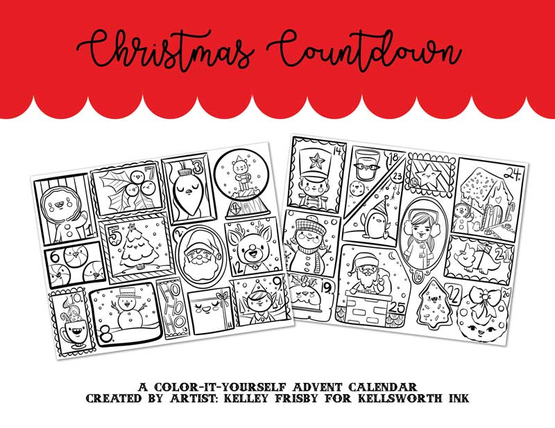 Christmas Countdown Coloring advent calendar