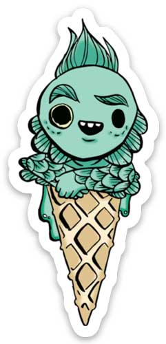 Cono de criatura Pegatina
