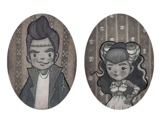 Rockabilly Frankenstein y la novia 2-Pack Prints