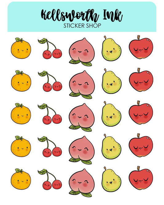 Hoja de pegatinas afrutadas Cutie