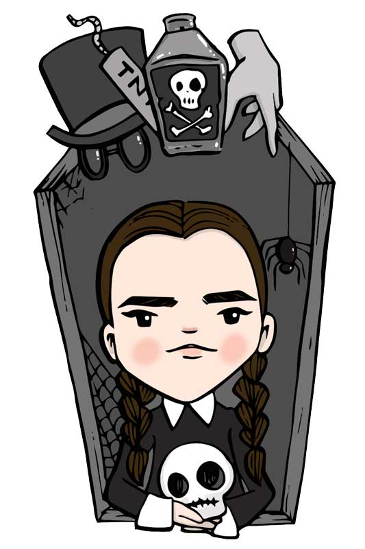 Wednesday Addams vinyl sticker