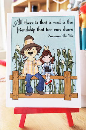 Tarjeta de felicitación, "Lo único real es la amistad que dos pueden compartir"