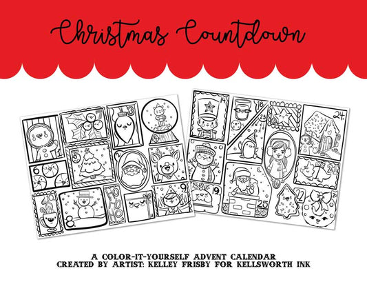 Christmas Countdown Coloring advent calendar
