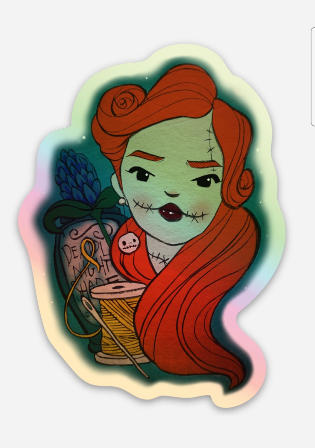 Sally holographic sticker